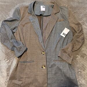 SO Houndstooth Patterned Jacket